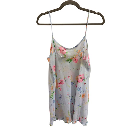 Victoria's Secret Other - Nightgown Floral Y2K Victoria's Secret Women‎ Medium Blue Ruffle Hem Chemise